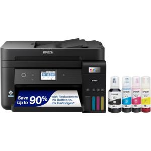 Epson EcoTank ET-4850 Wireless All-in-One Cartridge-Free Supertank Printer with Scanner, Copier, Fax, ADF and Ethernet – The Perfect Printer Office – White, Medium(ET-4850-B)