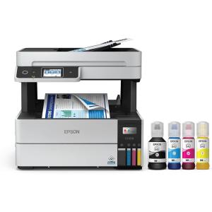 Epson EcoTank Pro ET-5150 Wireless Color All-in-One Supertank Printer with Scanner, Copier, Plus Auto Document Feeder, Large, White(ET-5170)