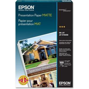 Epson Presentation Paper MATTE (11×17 Inches, 100 Sheets) (S041070),White