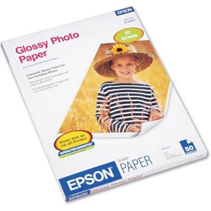Epson S041649 Glossy Photo Paper, 52 lbs., Glossy, 8-1/2 x 11 (Pack of 50 Sheets)