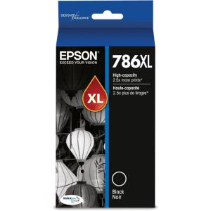 Epson T786 DURABrite Ultra Ink High Capacity Black Cartridge (T786XL120-S) for Select Workforce Printers(Black)