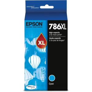 Epson T786 DURABrite Ultra Ink High Capacity Black Cartridge (T786XL120-S) for Select Workforce Printers(Cyan)