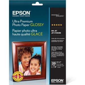 Epson Ultra Premium Photo Paper GLOSSY (5×7 Inches, 20 Sheets) (S041945)(Pack of 1)