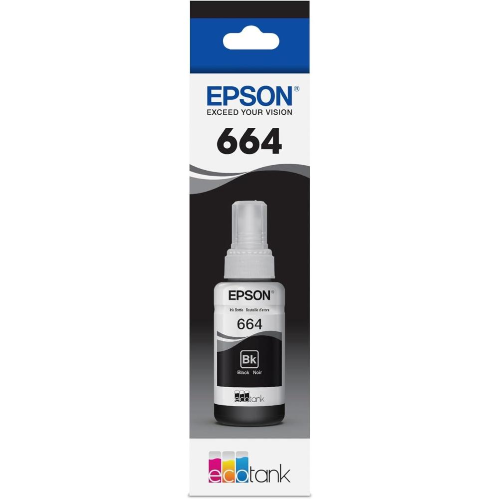 imageEpson 664 EcoTank Ink Ultrahigh Capacity Bottle Magenta T664320S Works with EcoTank ET2500 ET2550 ET4500 ET4550 ET2600 ET2650 ET3600 ET16500Black