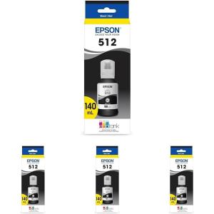 EPSON 512 EcoTank Ink Ultra-high Capacity Bottle Cyan (T512220-S) Works with EcoTank ET-7700, ET-7750(Black)