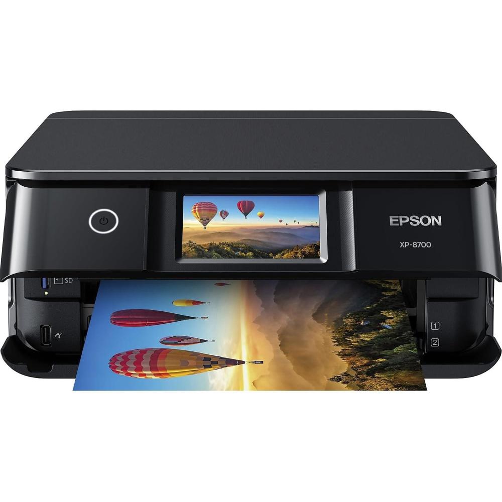imageEpson Expression Photo XP8700 Wireless AllinOne Printer with Builtin Scanner and Copier and 43quot Color Touchscreen Black